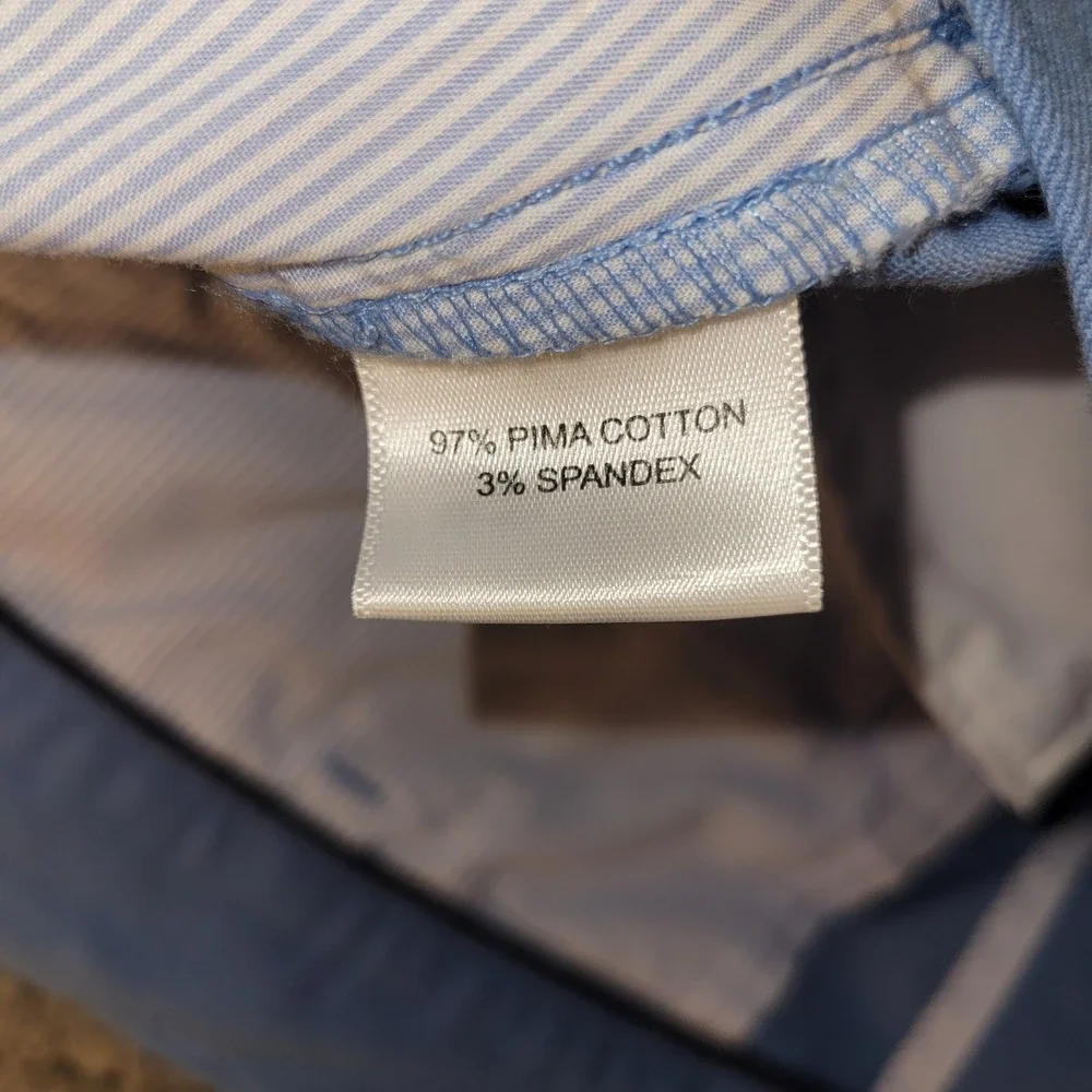 Peter Millar Shorts Mens 36 Blue Crown Pilot Twill Chino Pima Cotton Golf Casual